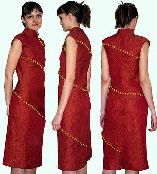 Платье спираль выкроено из единого куска ткани