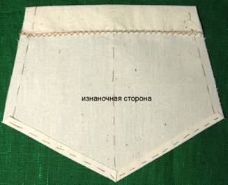 накладной пятиугольный карман пошив