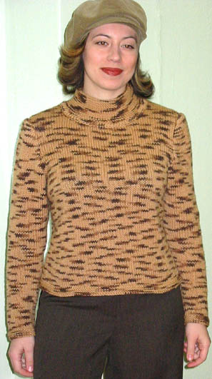 Женские брюки и свитер ручной вязки 