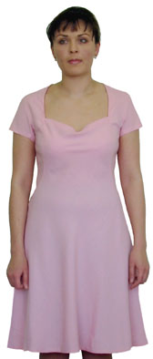 Платье конический крой одной четвертой части круга без нагрудных и талиевых вытачек с единственным вертикальным швом по спинке