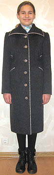 Однобортное пальто из драпа. Пальто отлетная кокетка спинки выкроена как одна деталь вместе с полочками
