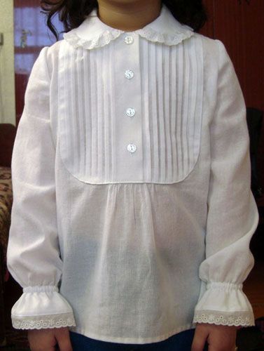 Блузка с верткальными складками для девочки