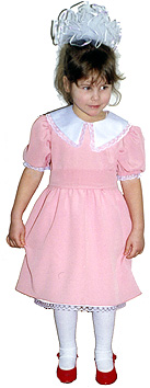 Платье с коротким рукавом фонарик с нижней юбкой для девочки