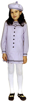 Платье в морском стиле с плосколежащим воротником для девочки курсы школа кроя и шитья Людмилы Серовой