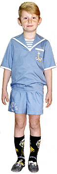 sailor suit and shorts for boy distance learning via Internet courses fit sewing